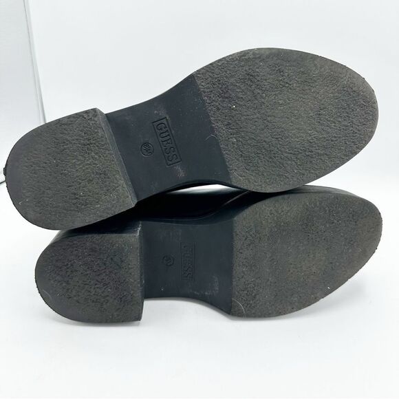 GUESS Women's Keanna Knit Detail Pull-On Lug Sole Faux Leather Chelsea Boots 8.5 - Picture 15 of 16